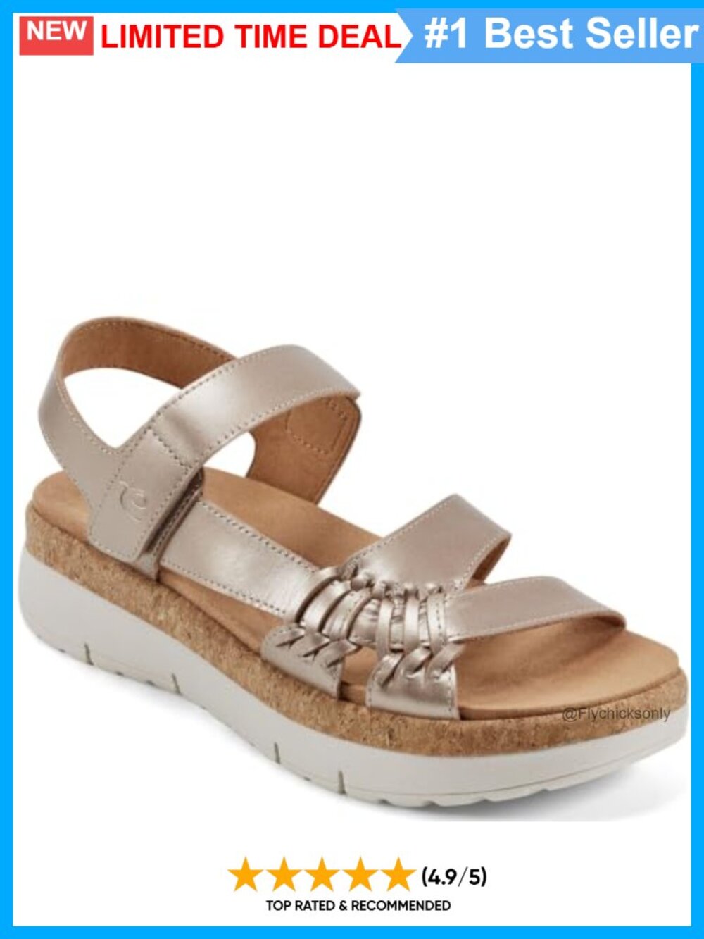 Easy Spirit Ilena Platform Sandal Leather Upper Arch Support